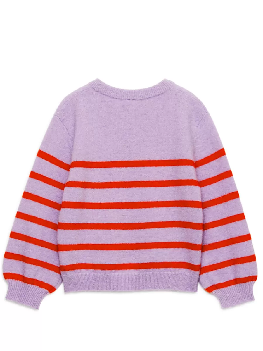 Clearance ARKET Intarsia Knit Jumper Lilac/Stripe