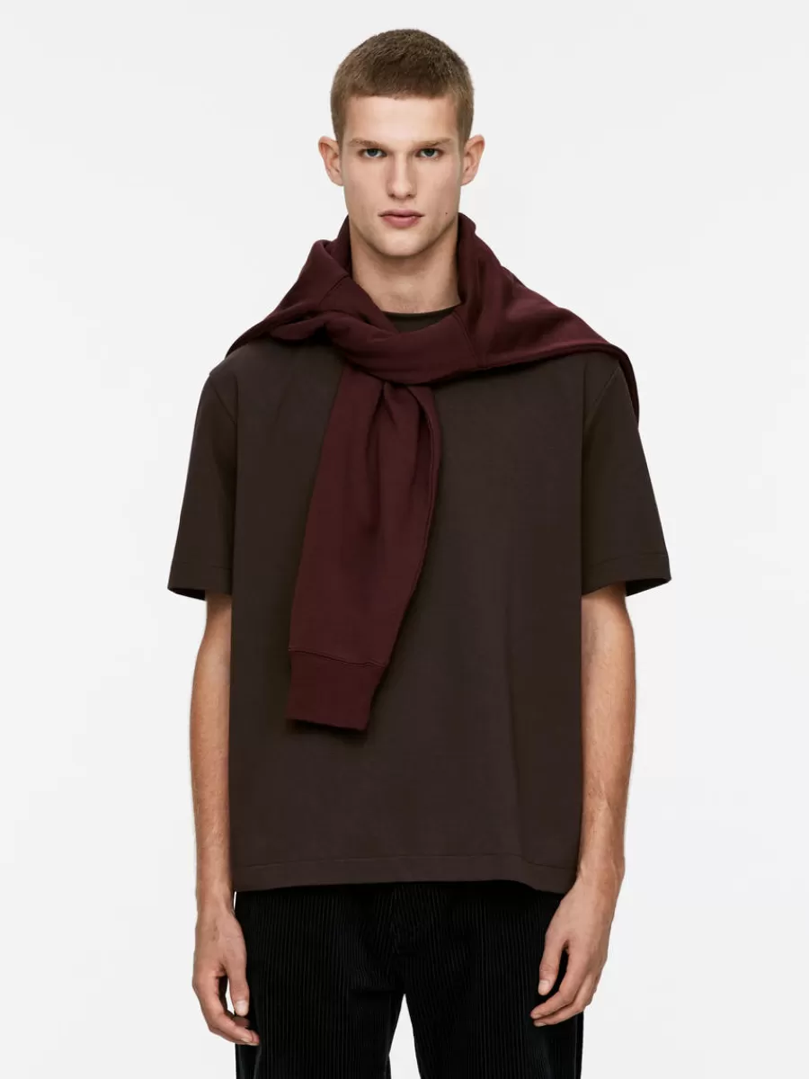 Sale ARKET Interlock T-shirt Dark Brown