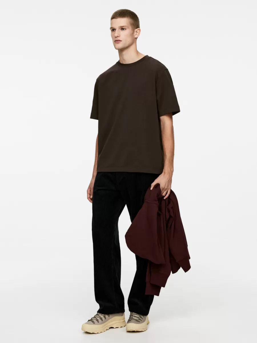 Sale ARKET Interlock T-shirt Dark Brown