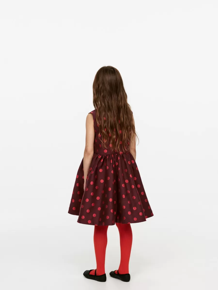 New ARKET Jacquard Dress Burgundy