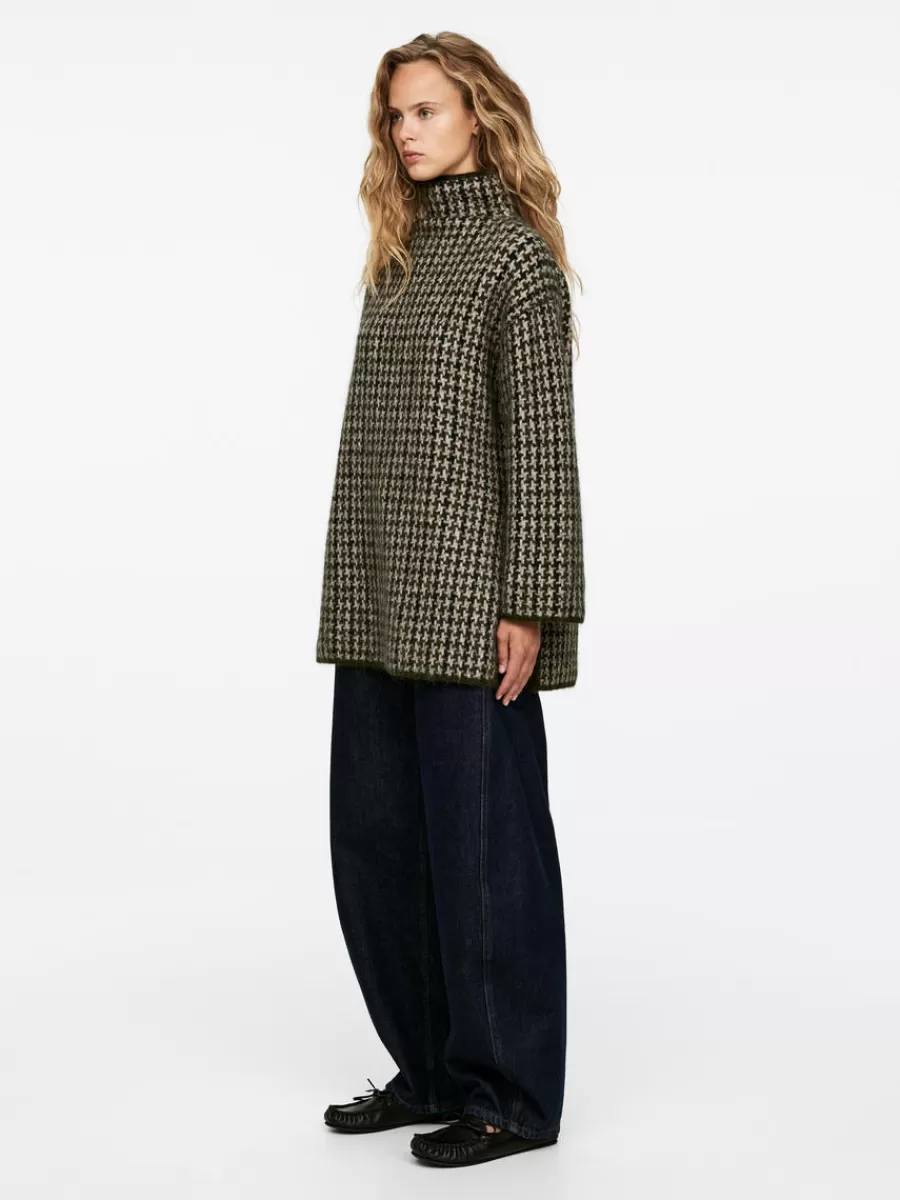 Best ARKET Jacquard-Knit Jumper Beige/Houndstooth
