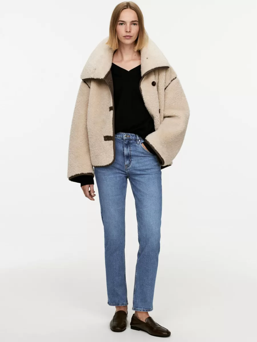 Discount ARKET JADE CROPPED Slim Stretch Jeans Blue