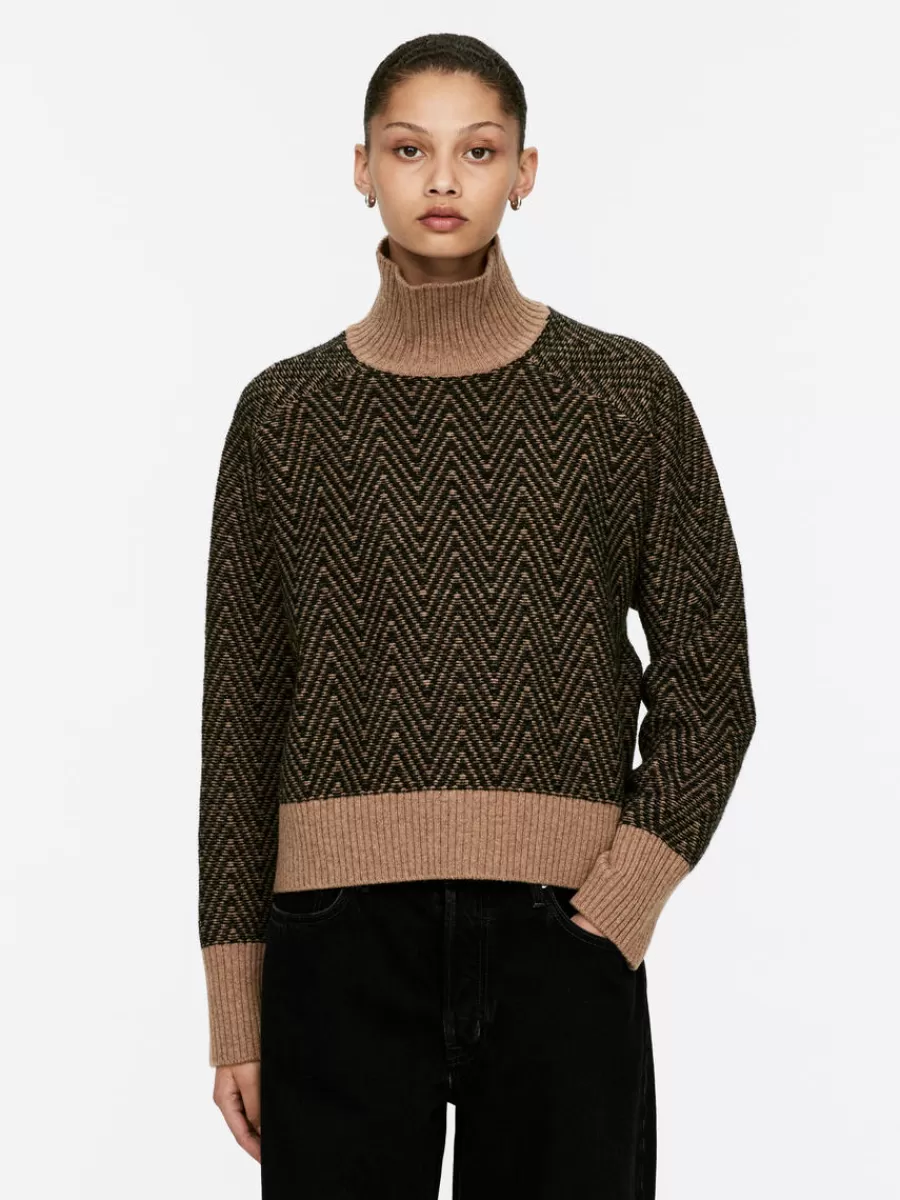 Best ARKET Jaquard-Knit Wool Jumper Beige/Black