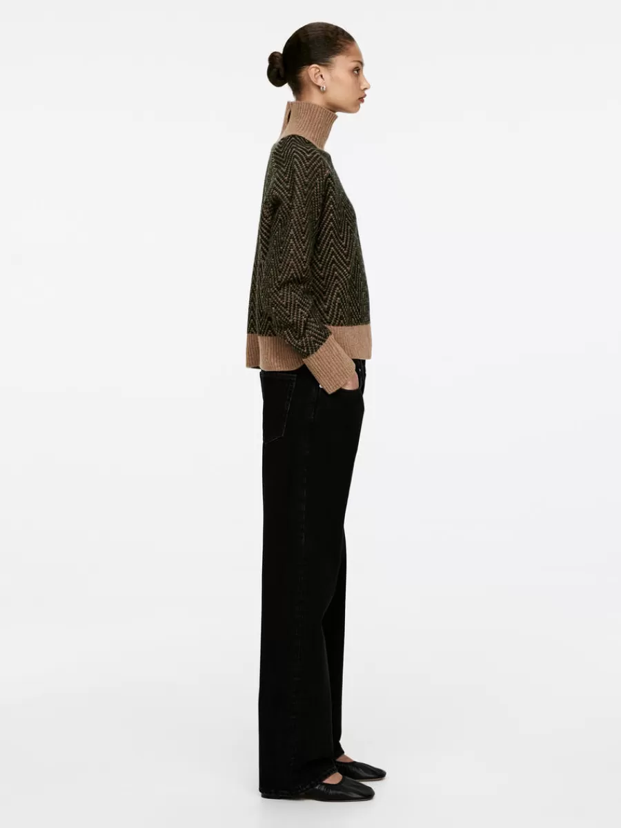 Best ARKET Jaquard-Knit Wool Jumper Beige/Black