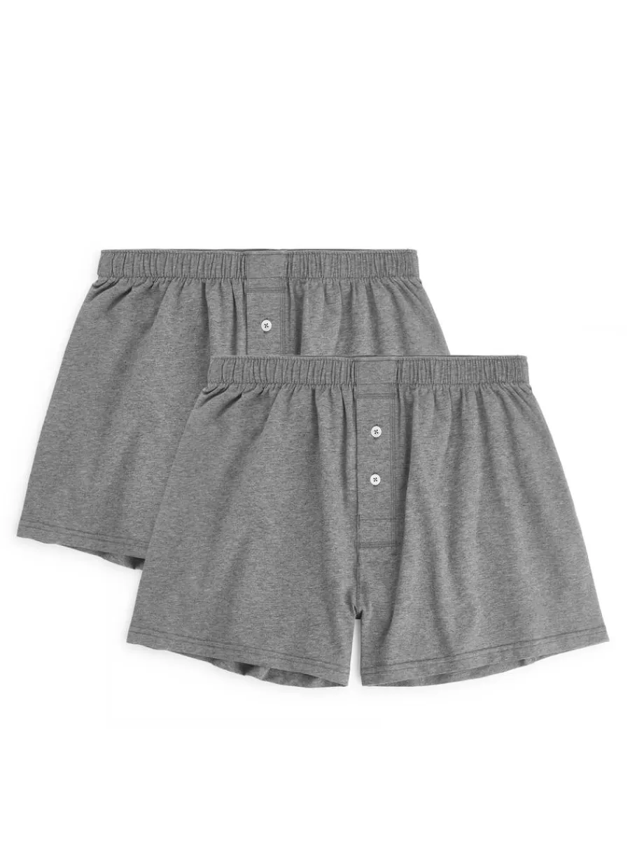 Fashion ARKET Jersey Boxers, Set Of 2 Grey