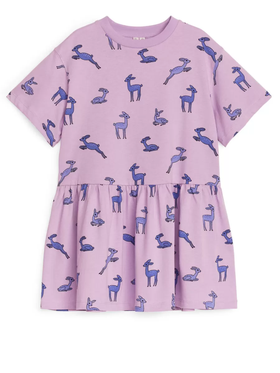 Clearance ARKET Jersey Frill Dress Lilac/Deer