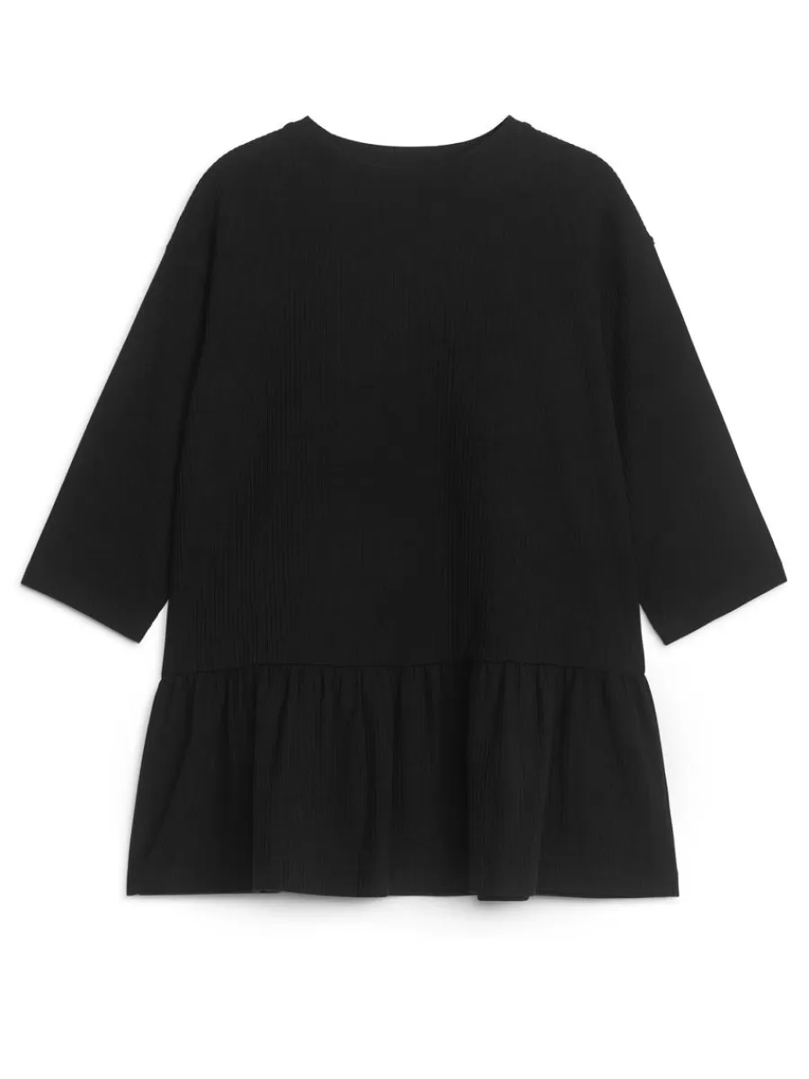 Best ARKET Jersey Frill Dress Black