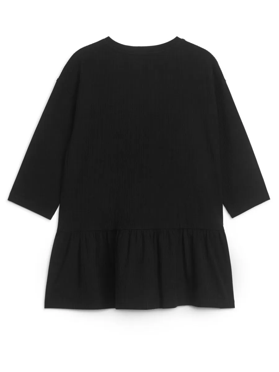 Best ARKET Jersey Frill Dress Black