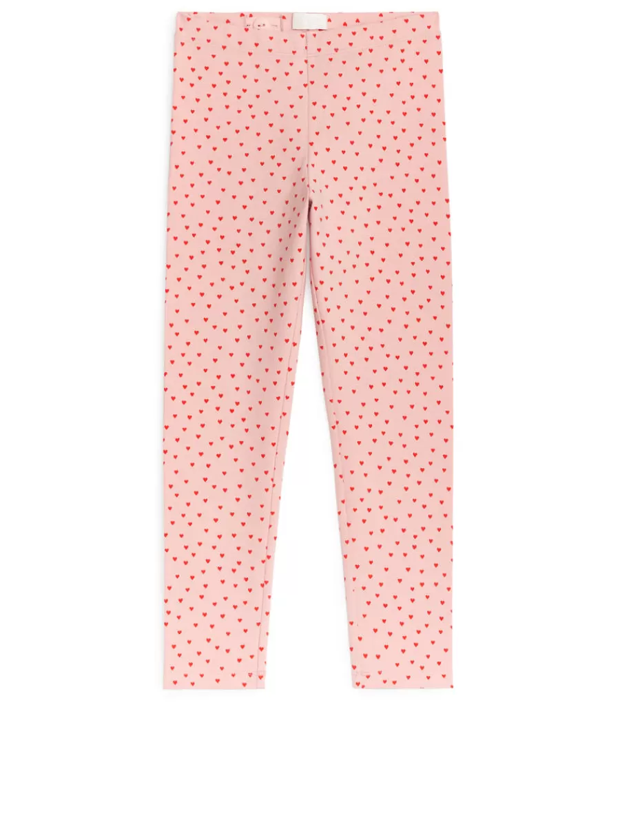 Hot ARKET Jersey Leggings Pink/Red Hearts