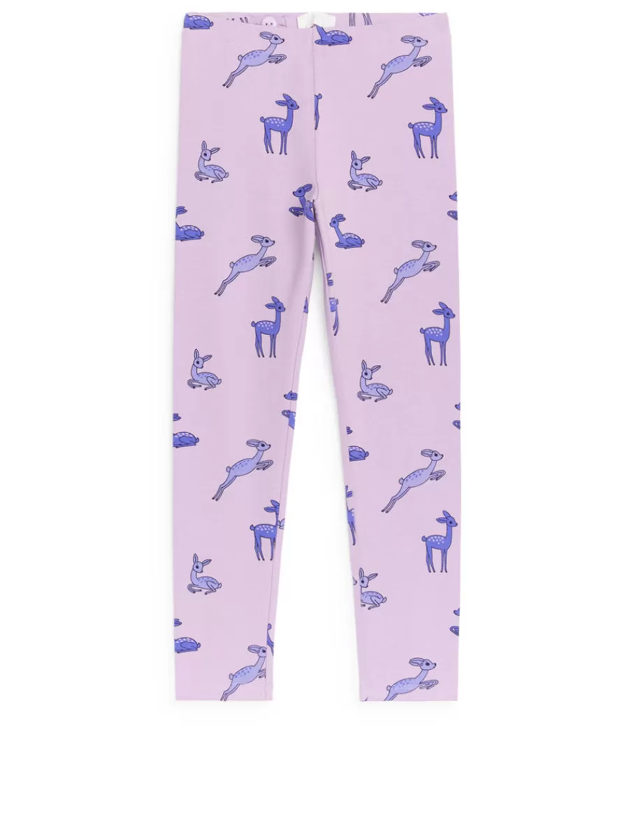 Outlet ARKET Jersey Leggings Lilac/Reindeer