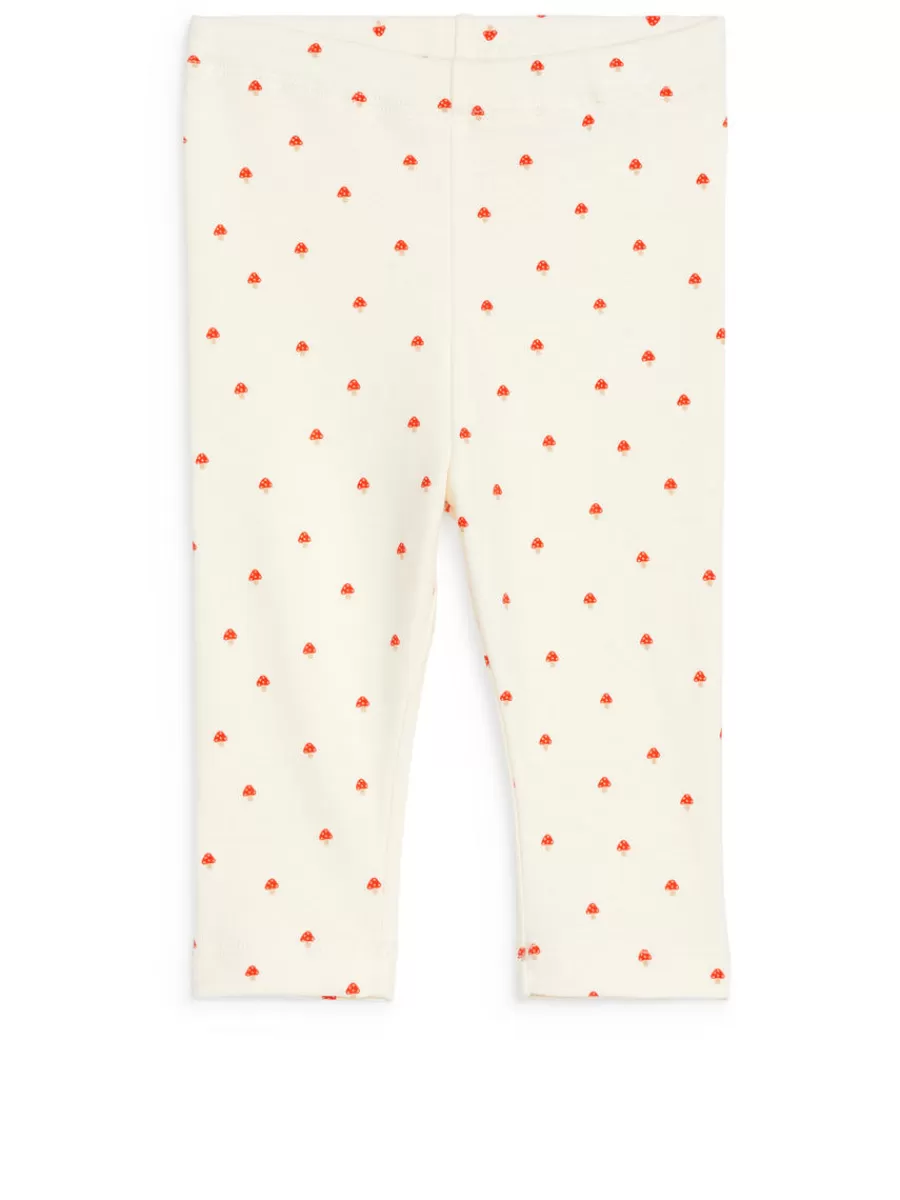 Best ARKET Jersey Leggings Off White/Mushrooms