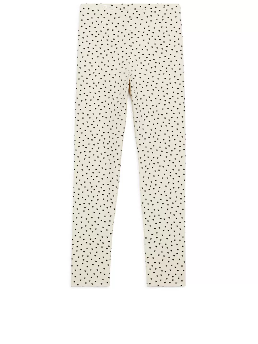 Cheap ARKET Jersey Leggings Off White/Hearts
