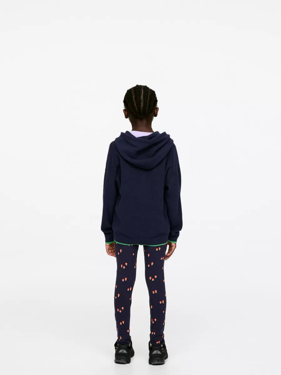 New ARKET Jersey Leggings Dark Blue/Mushrooms