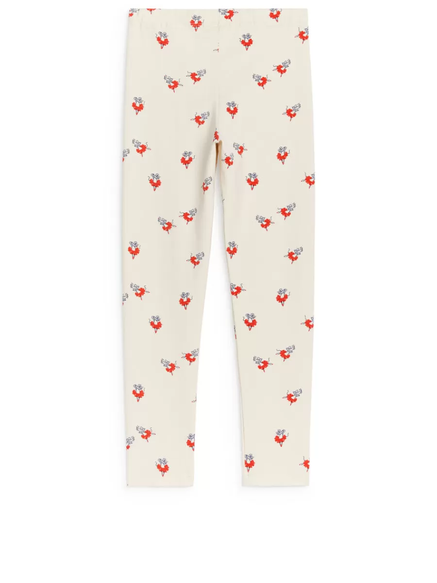 Cheap ARKET Jersey Leggings Off White/Ballerinas