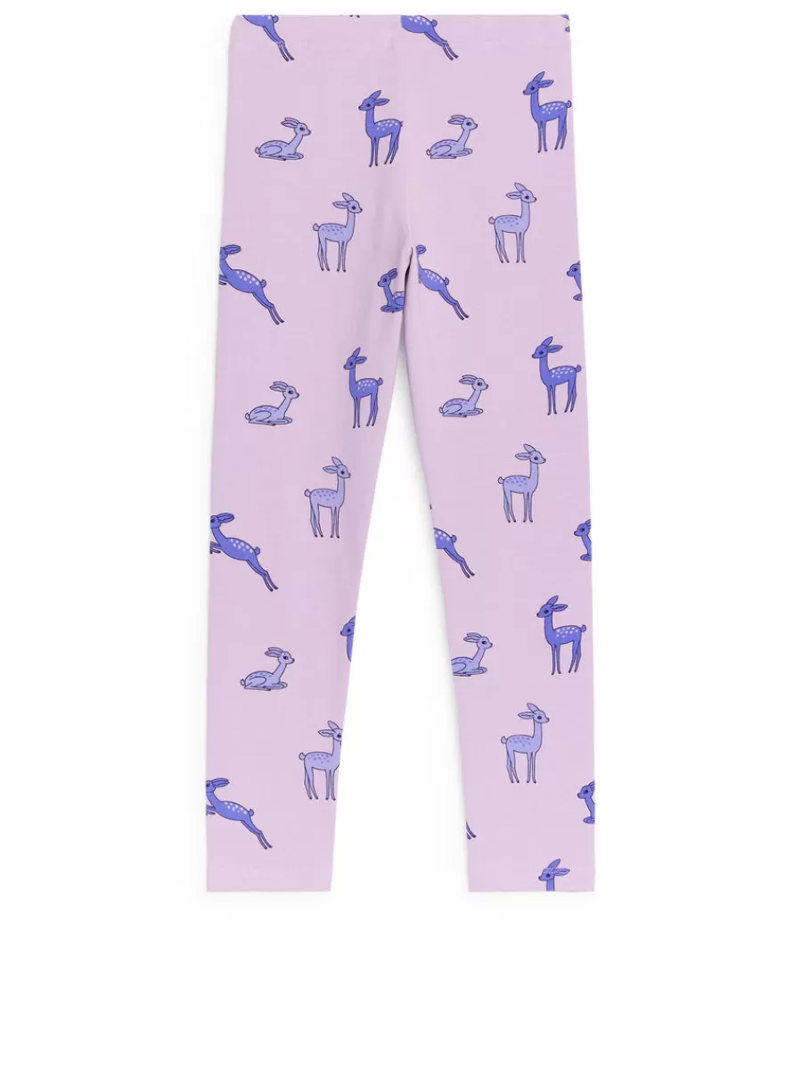 Outlet ARKET Jersey Leggings Lilac/Reindeer