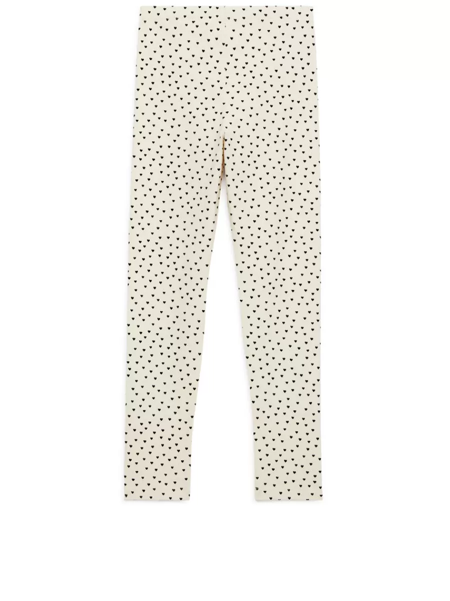 Cheap ARKET Jersey Leggings Off White/Hearts