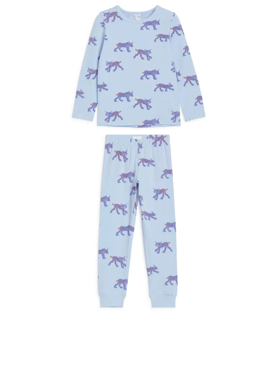 Store ARKET Jersey Pyjama Set Blue/White