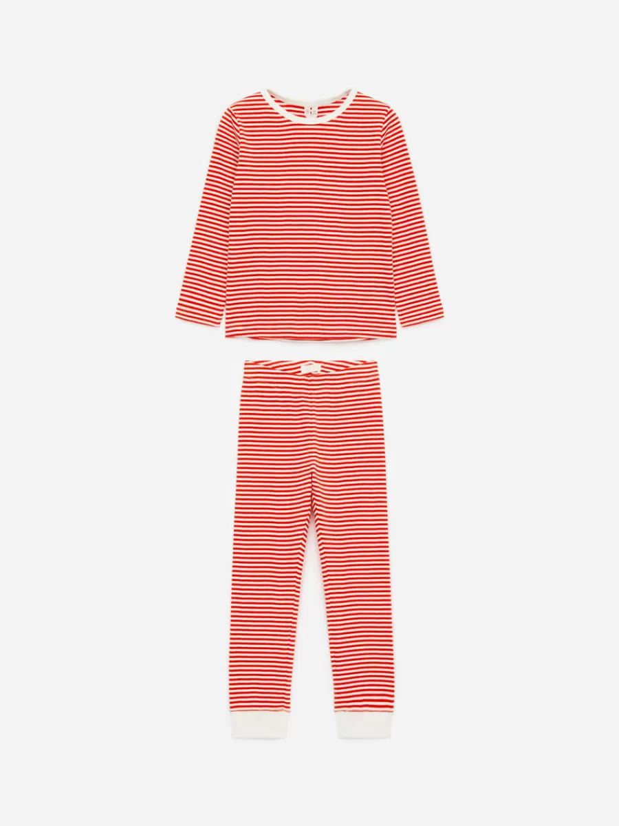 Sale ARKET Jersey Pyjama Set Red/Off White