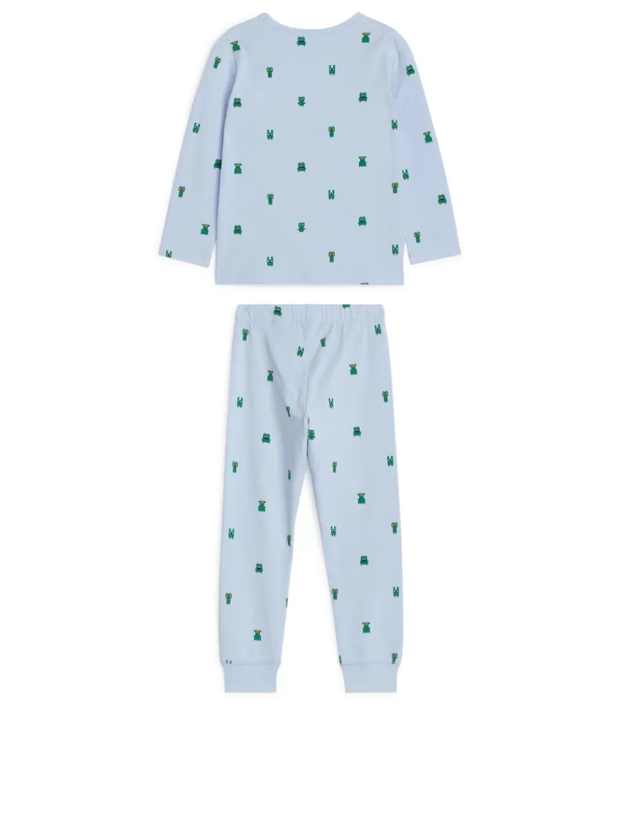 Best ARKET Jersey Pyjama Set Light Blue/Monsters