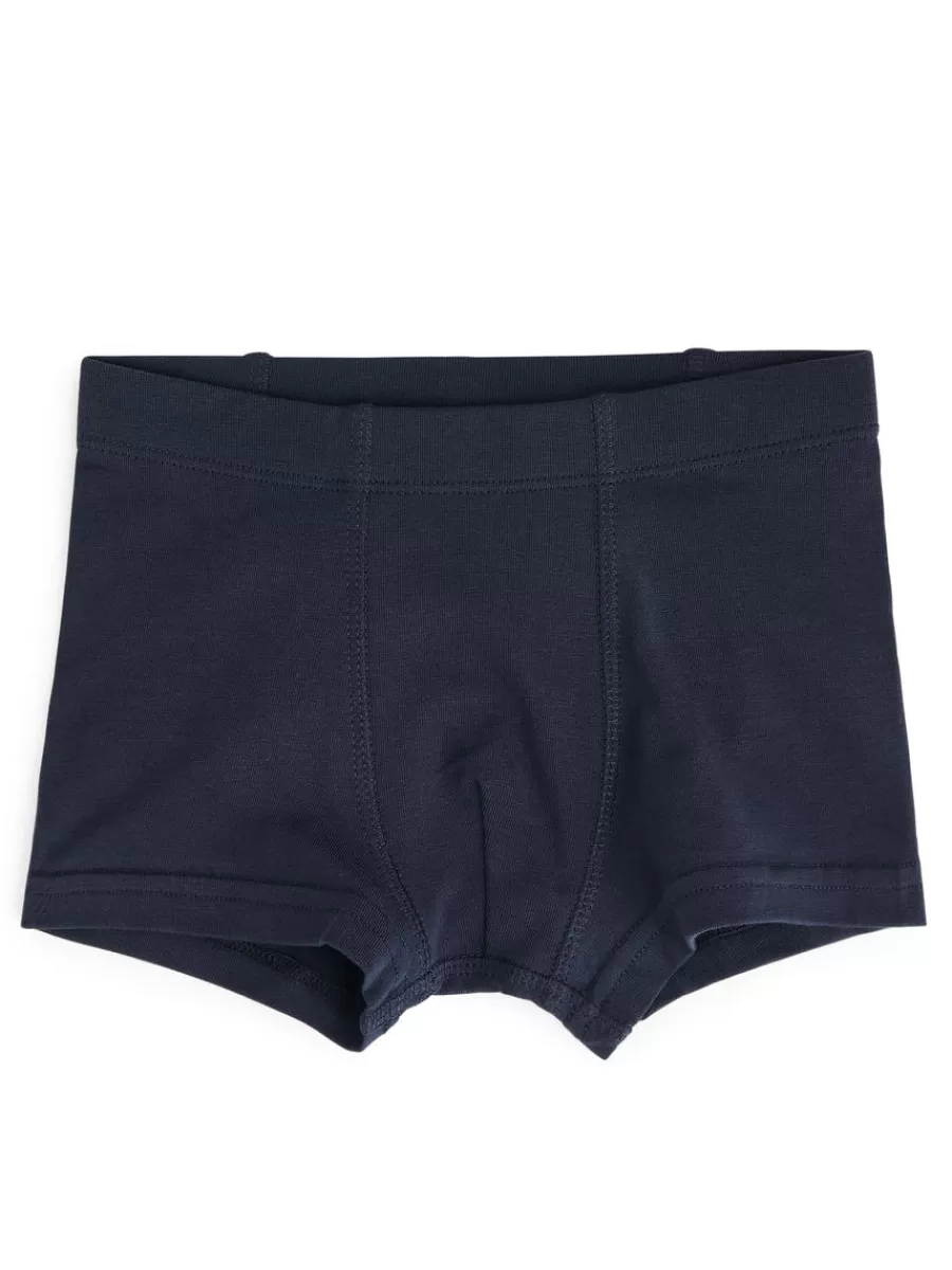 Shop ARKET Jersey Trunks Grey/White/Blue