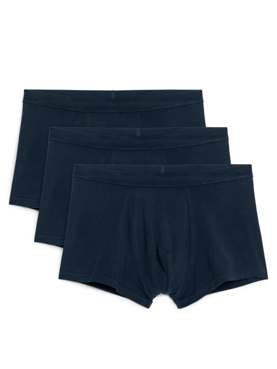 Shop ARKET Jersey Trunks Set Of 3 Dark Blue