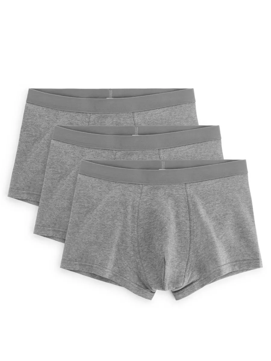 Flash Sale ARKET Jersey Trunks, Set Of 3 Grey Melange