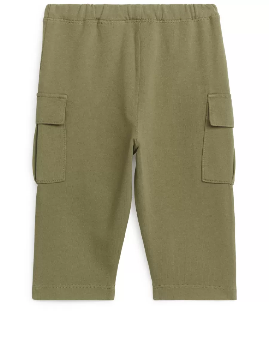 Shop ARKET Jersey Utility Trousers Khaki Green