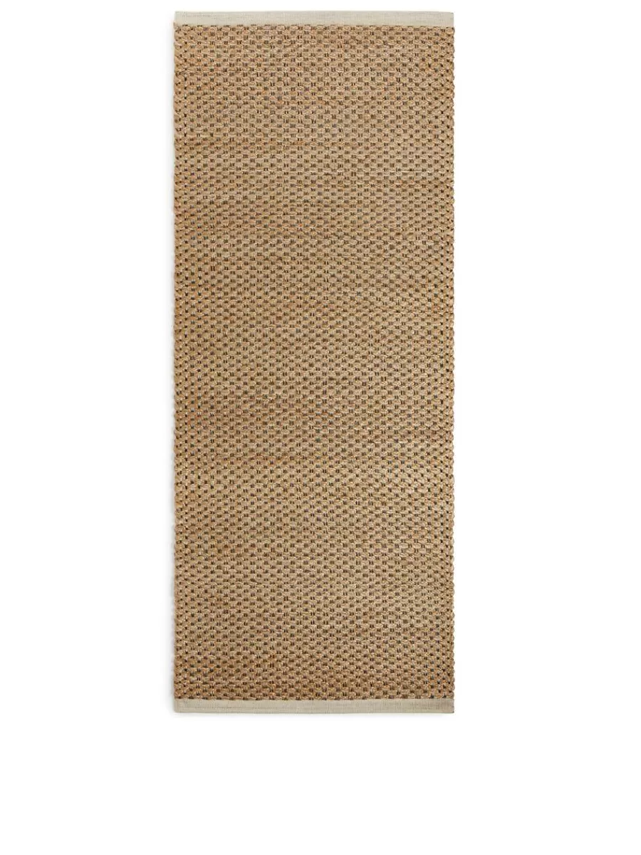 Clearance ARKET Jute Rug 70 X 180 Cm Beige/Black