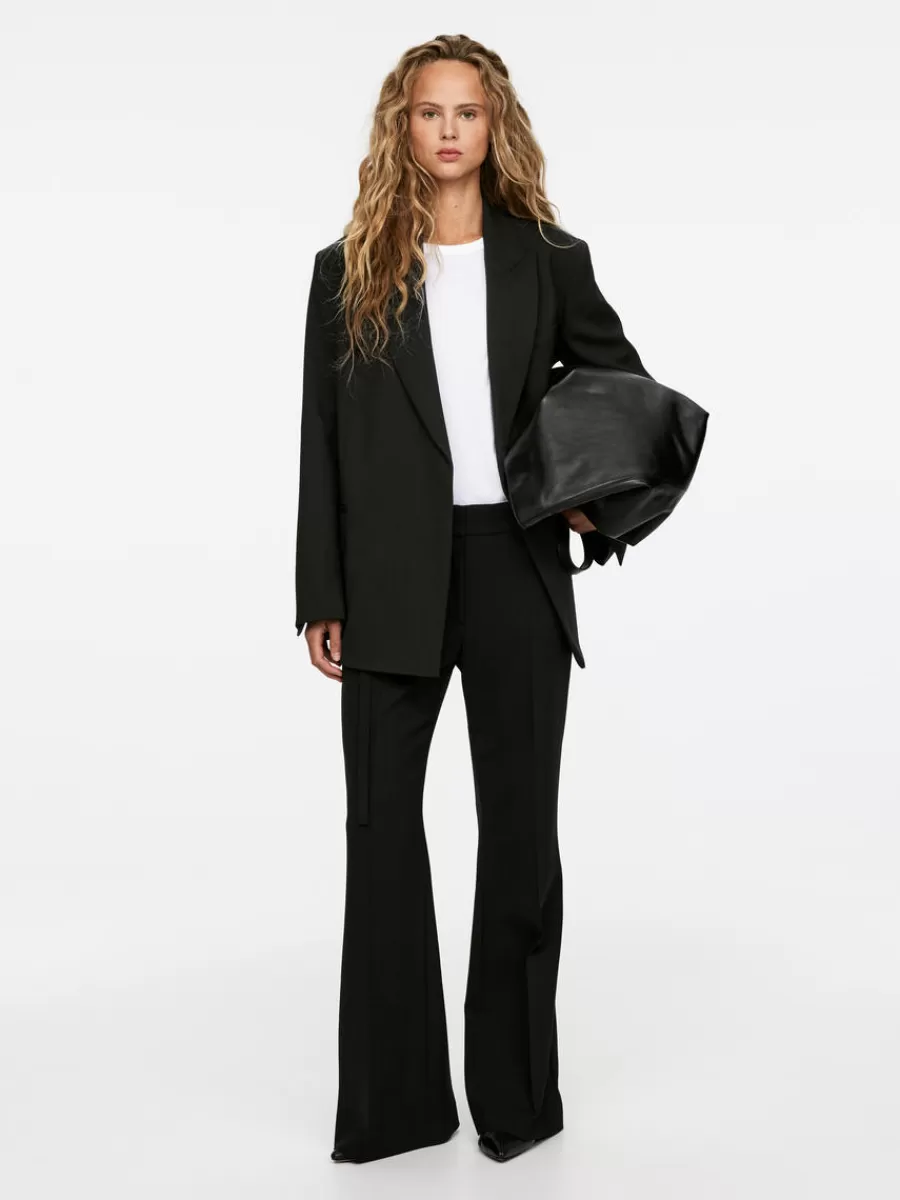Online ARKET Kick-Flare Tailored Trousers Black
