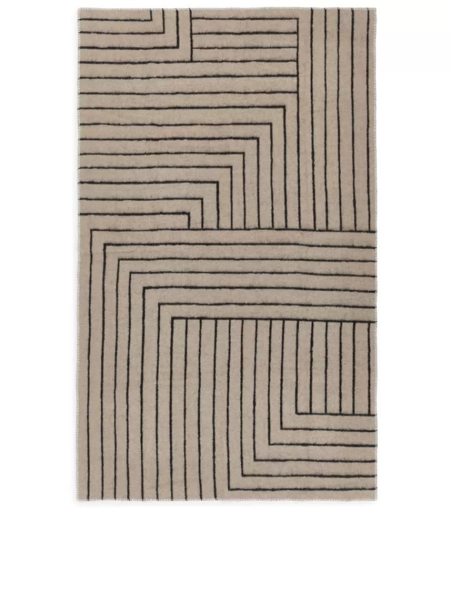 Cheap ARKET Klippan Wool Blanket Beige/Black