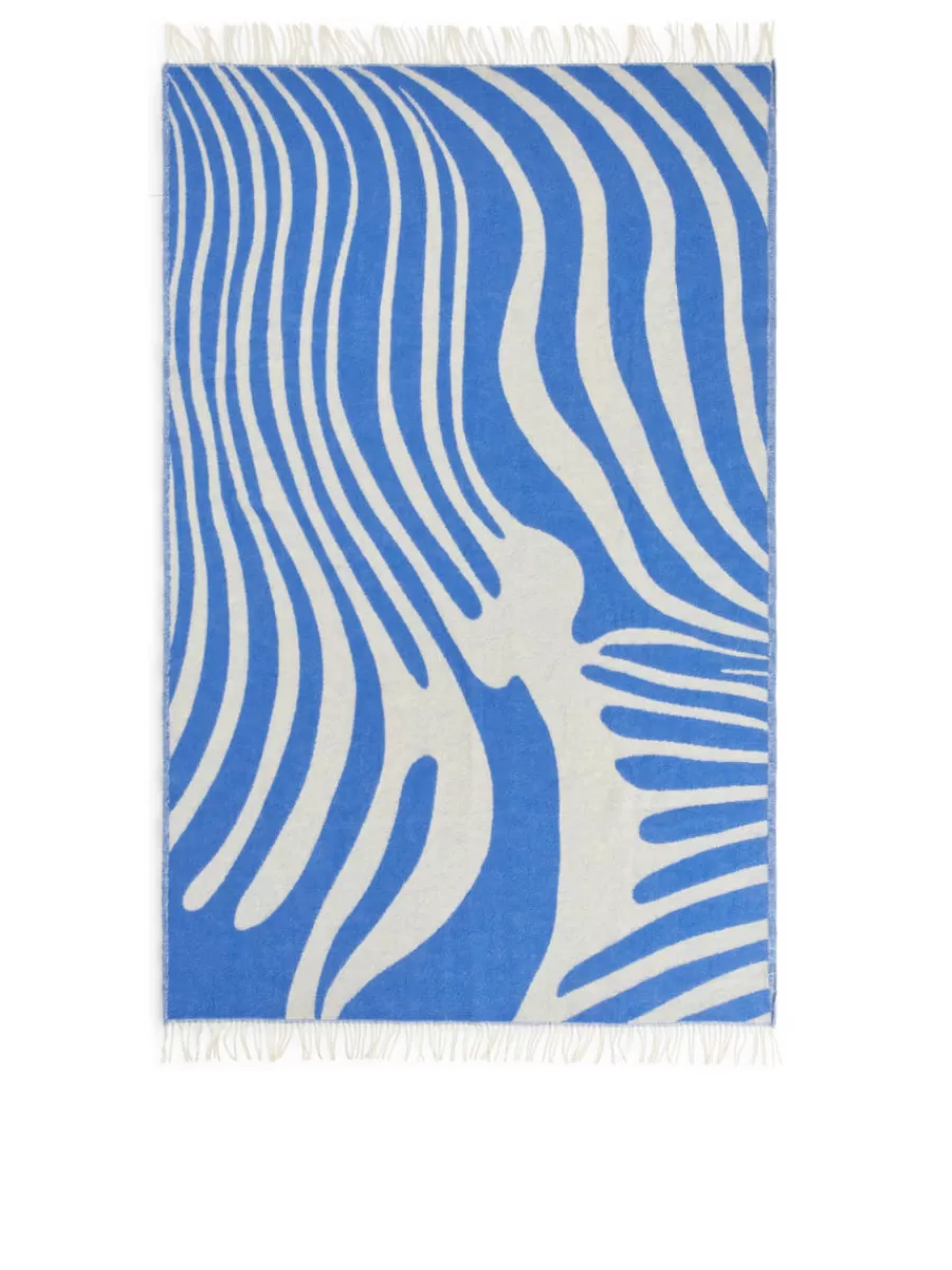 Best ARKET Klippan Wool Blanket White/Blue