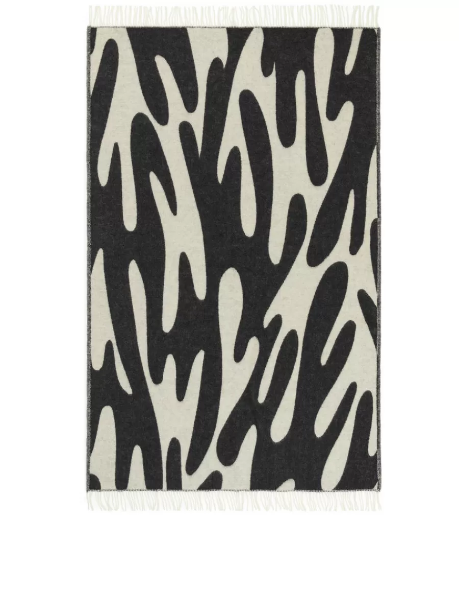 Outlet ARKET Klippan Wool Blanket White/Black