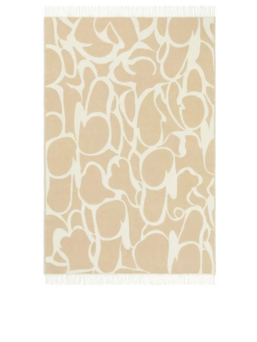 New ARKET Klippan Wool Blanket White/Beige