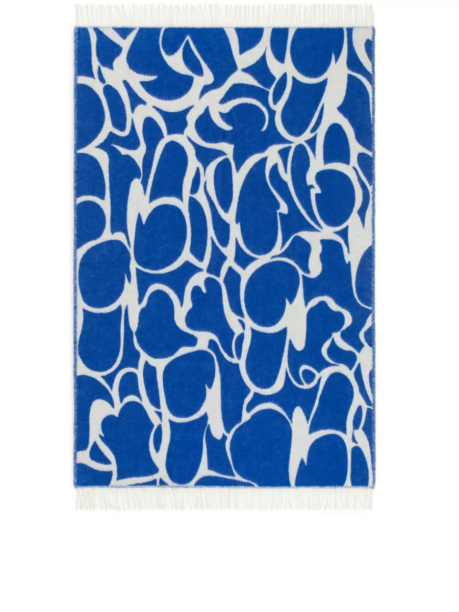 Best ARKET Klippan Wool Blanket White/Blue