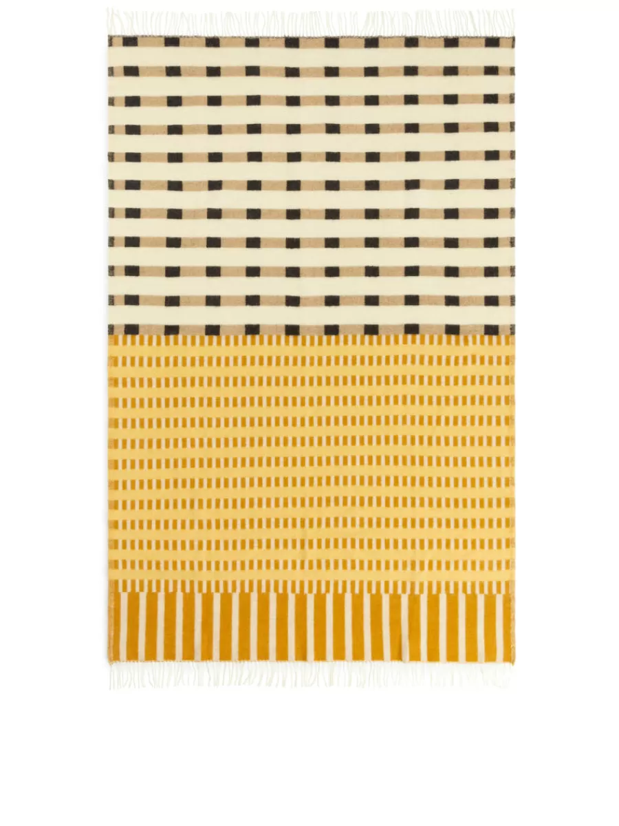 Clearance ARKET Klippan Wool Blanket Yellow/Beige