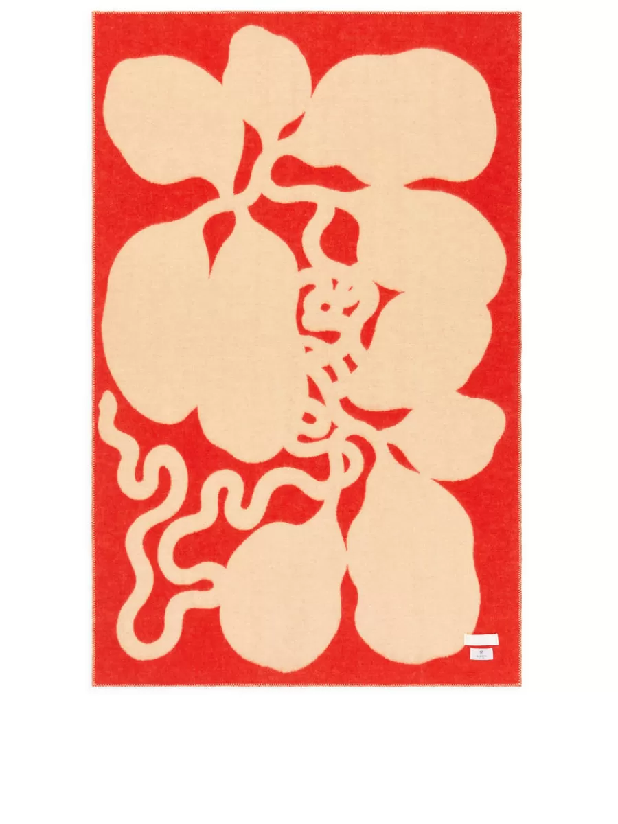 Store ARKET Klippan Wool Blanket Cream/Red