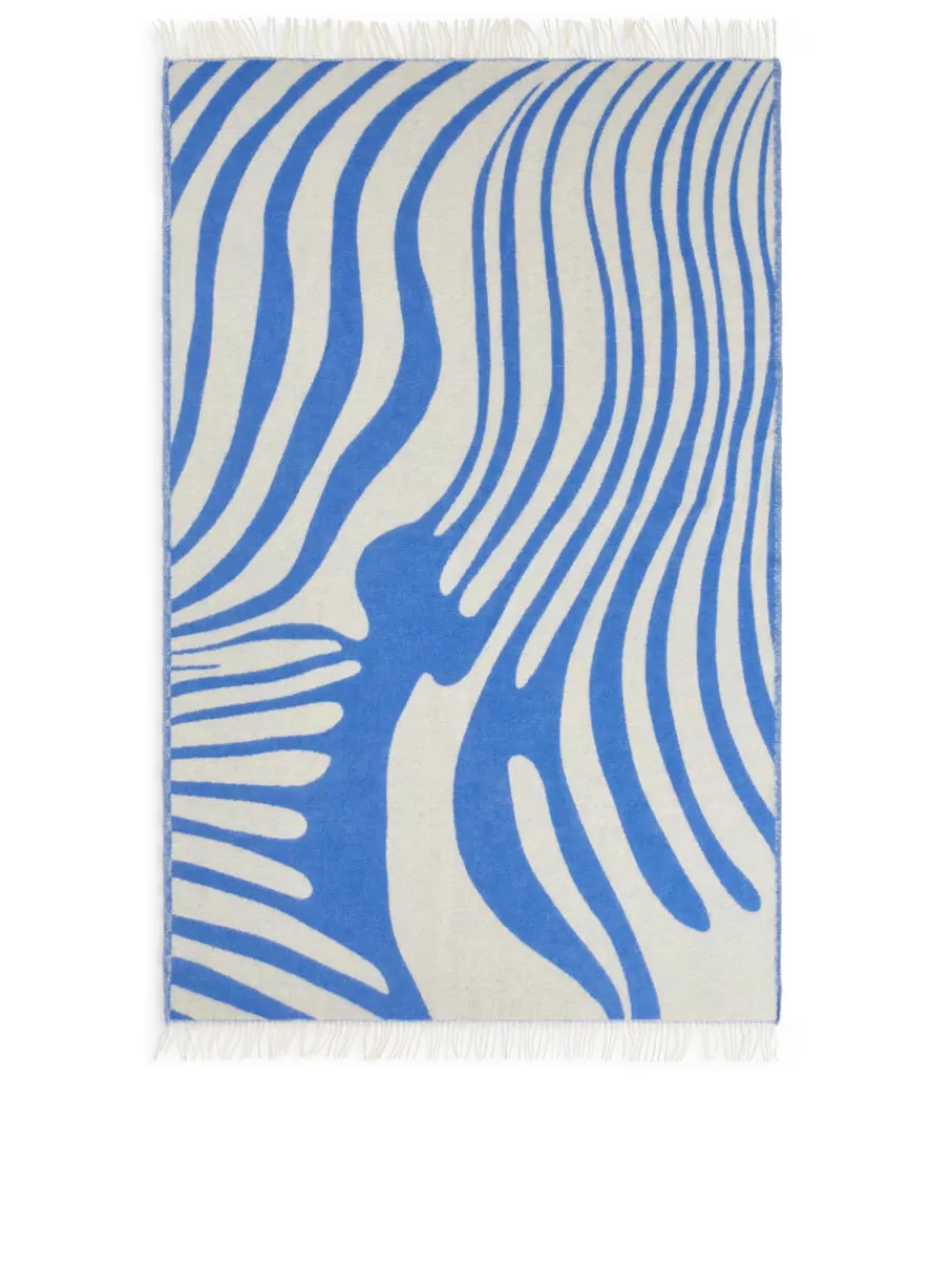 Best ARKET Klippan Wool Blanket White/Blue