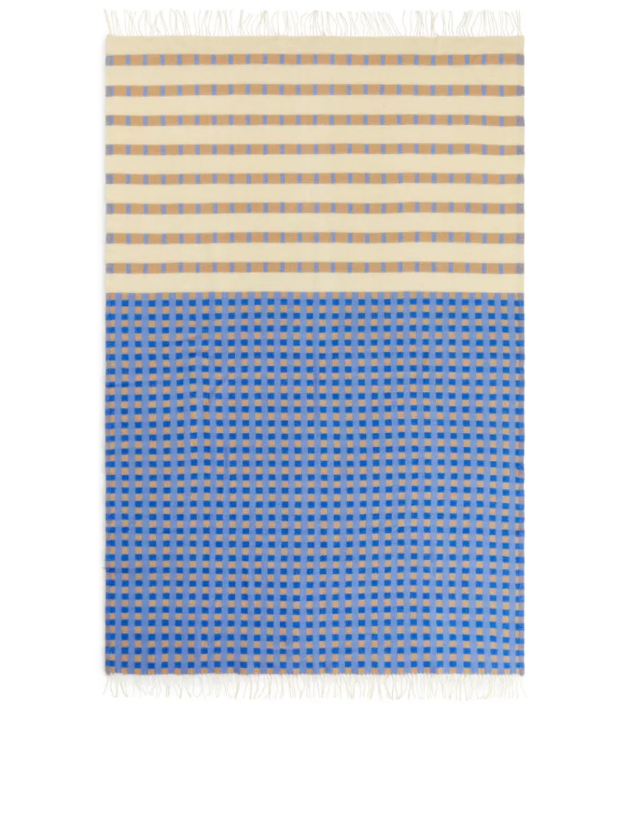 Discount ARKET Klippan Wool Blanket Blue/Beige