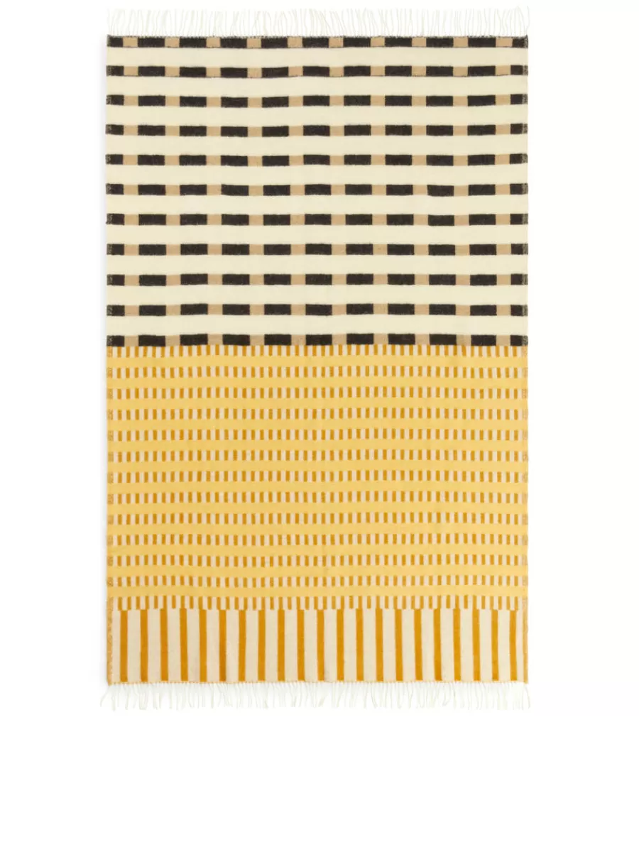 Clearance ARKET Klippan Wool Blanket Yellow/Beige