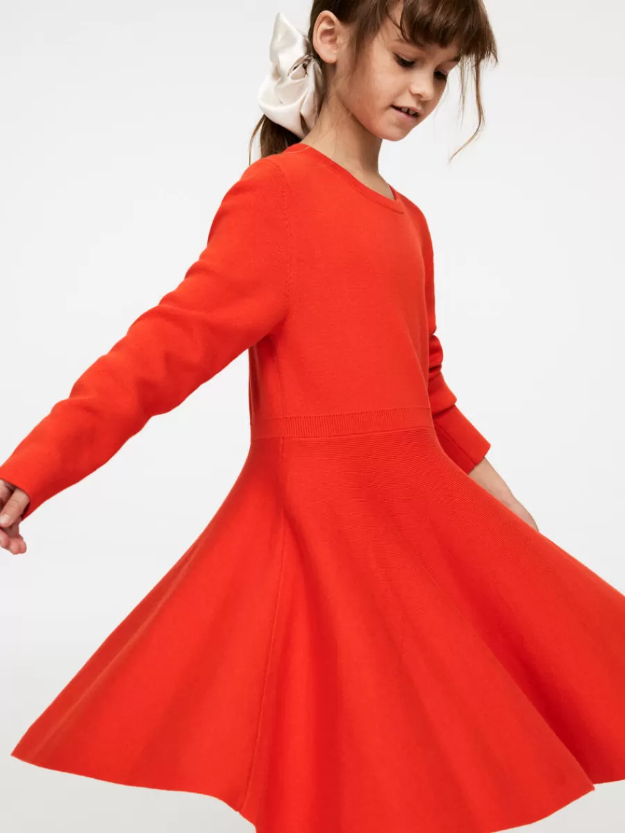 Fashion ARKET Knit Cotton-Wool Dress Bright Red