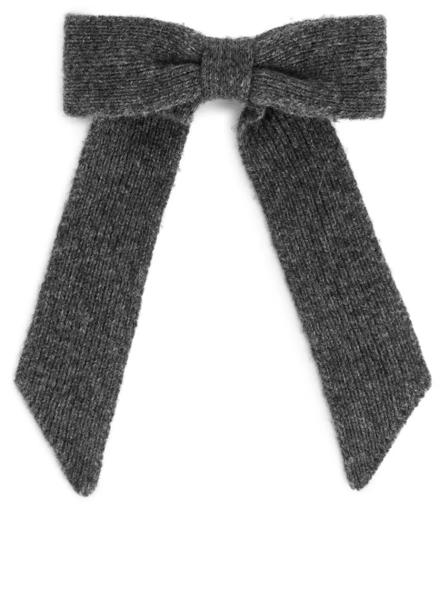 Sale ARKET Knitted Bow Dark Grey Melange
