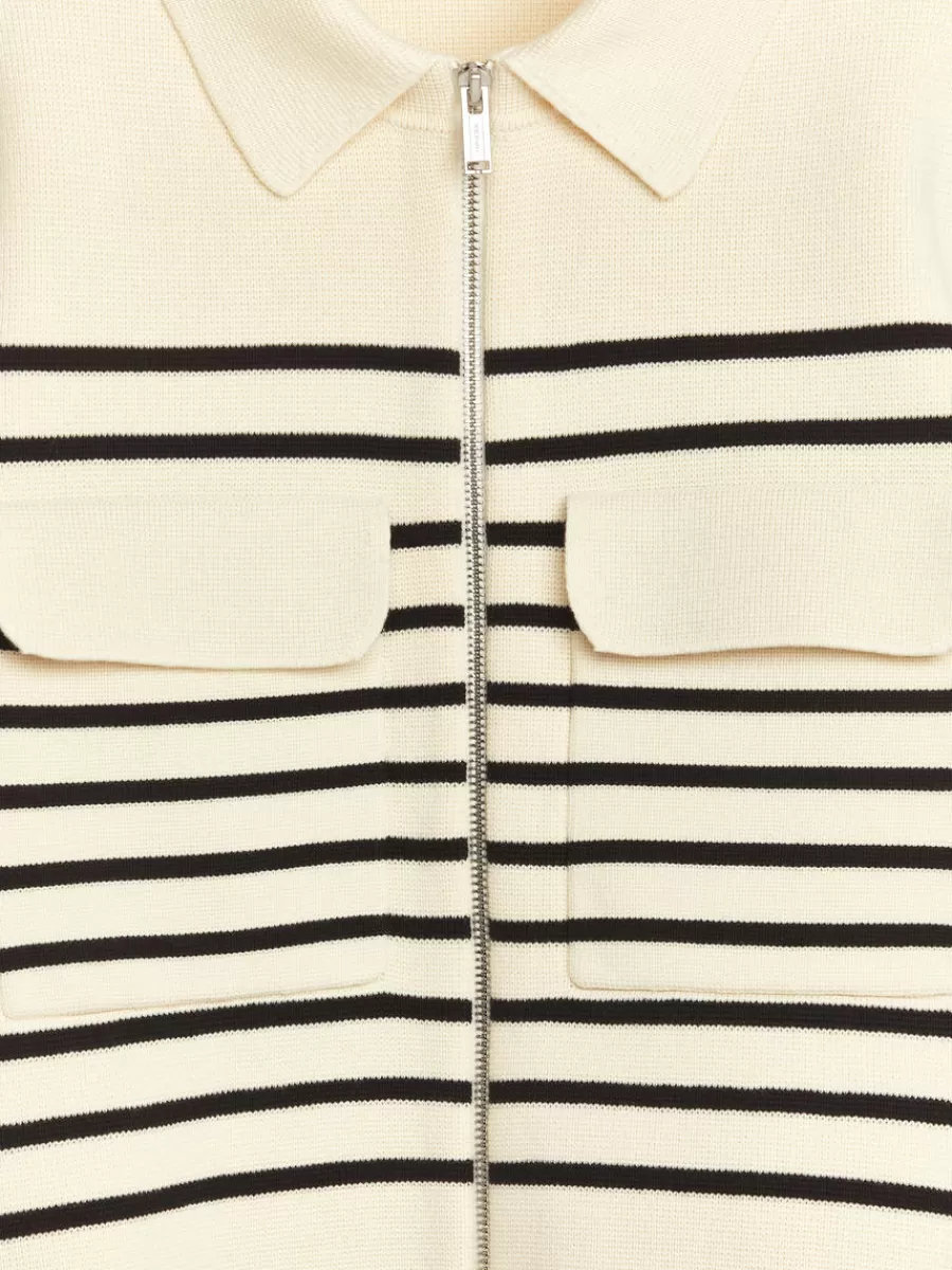 Store ARKET Knitted Cotton Jacket Off White