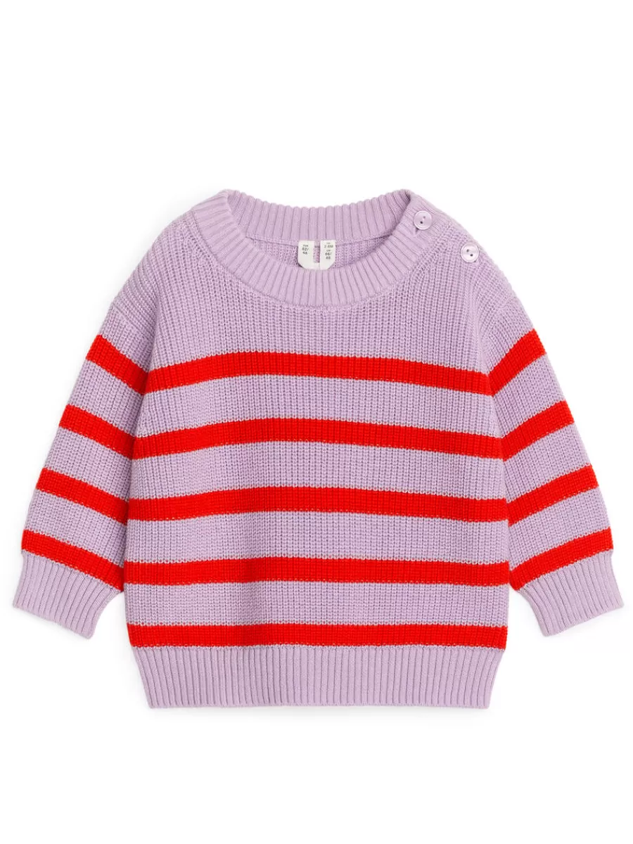 Flash Sale ARKET Knitted Cotton Jumper Lilac/Red