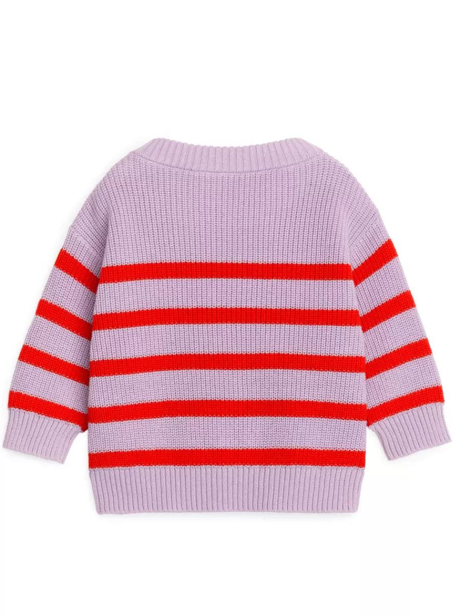 Flash Sale ARKET Knitted Cotton Jumper Lilac/Red