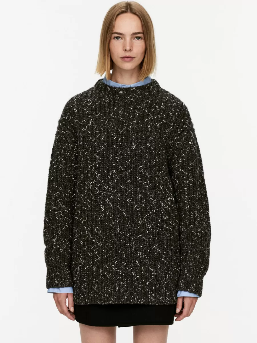 Sale ARKET Knitted Jumper Black Melange