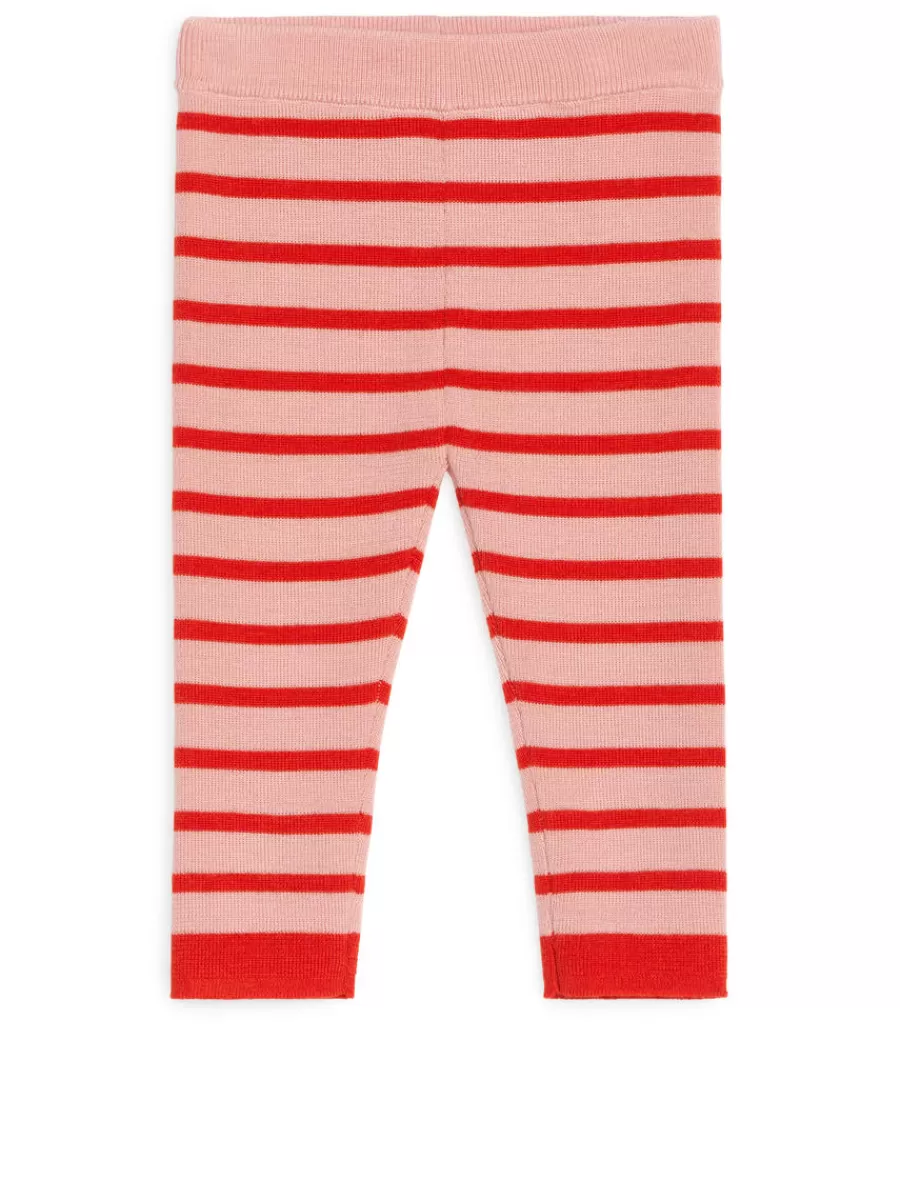 Store ARKET Knitted Merino Leggings Pink/Red