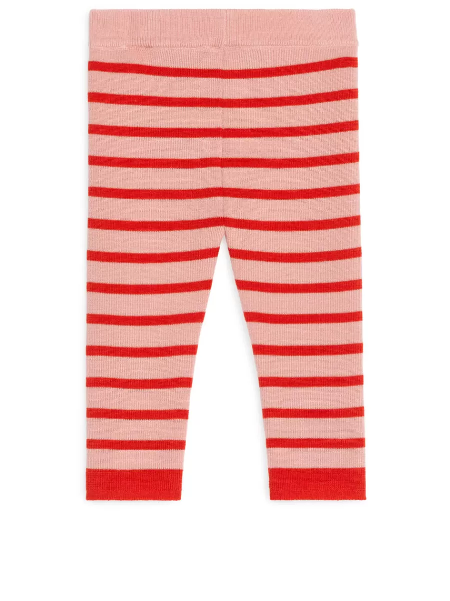 Store ARKET Knitted Merino Leggings Pink/Red