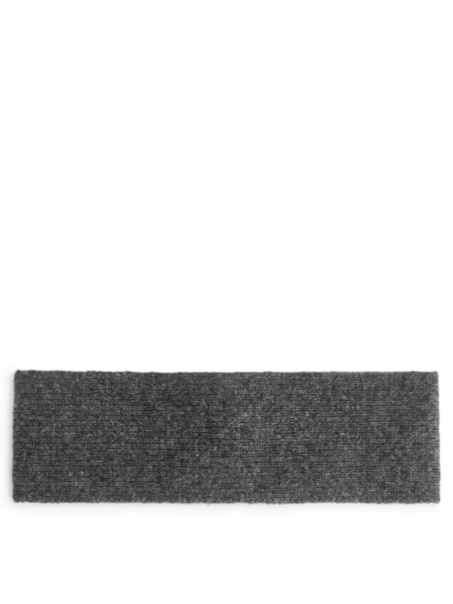 Outlet ARKET Knitted Wool Headband Dark Grey Melange
