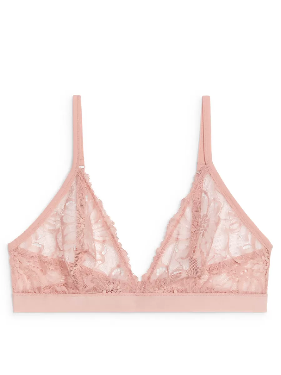 Cheap ARKET Lace Bra Dusty Pink
