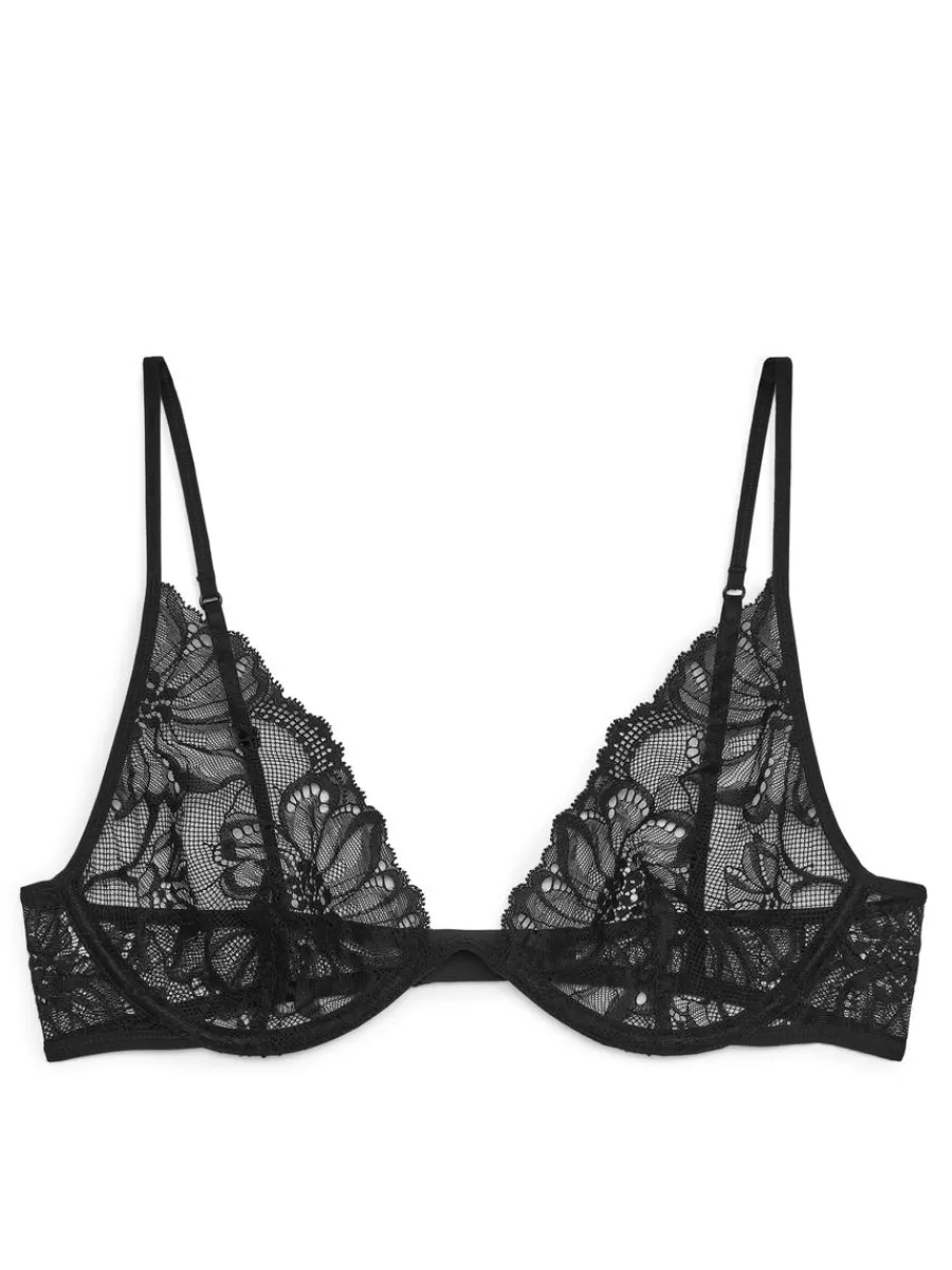 Clearance ARKET Lace Wire Bra Black